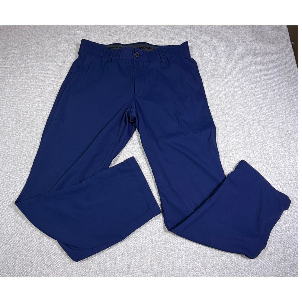Under Armour Mens 34x30 Blue Drive Straight Leg Golf Pants Performance Stretch